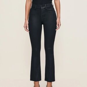 Bridget Boot High Rise Instasculpt Crop Jeans in Black Coated Raw